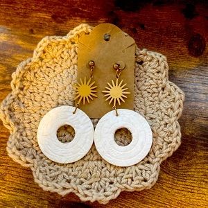 Boutique Clay Earrings Dangle Handmade Gold